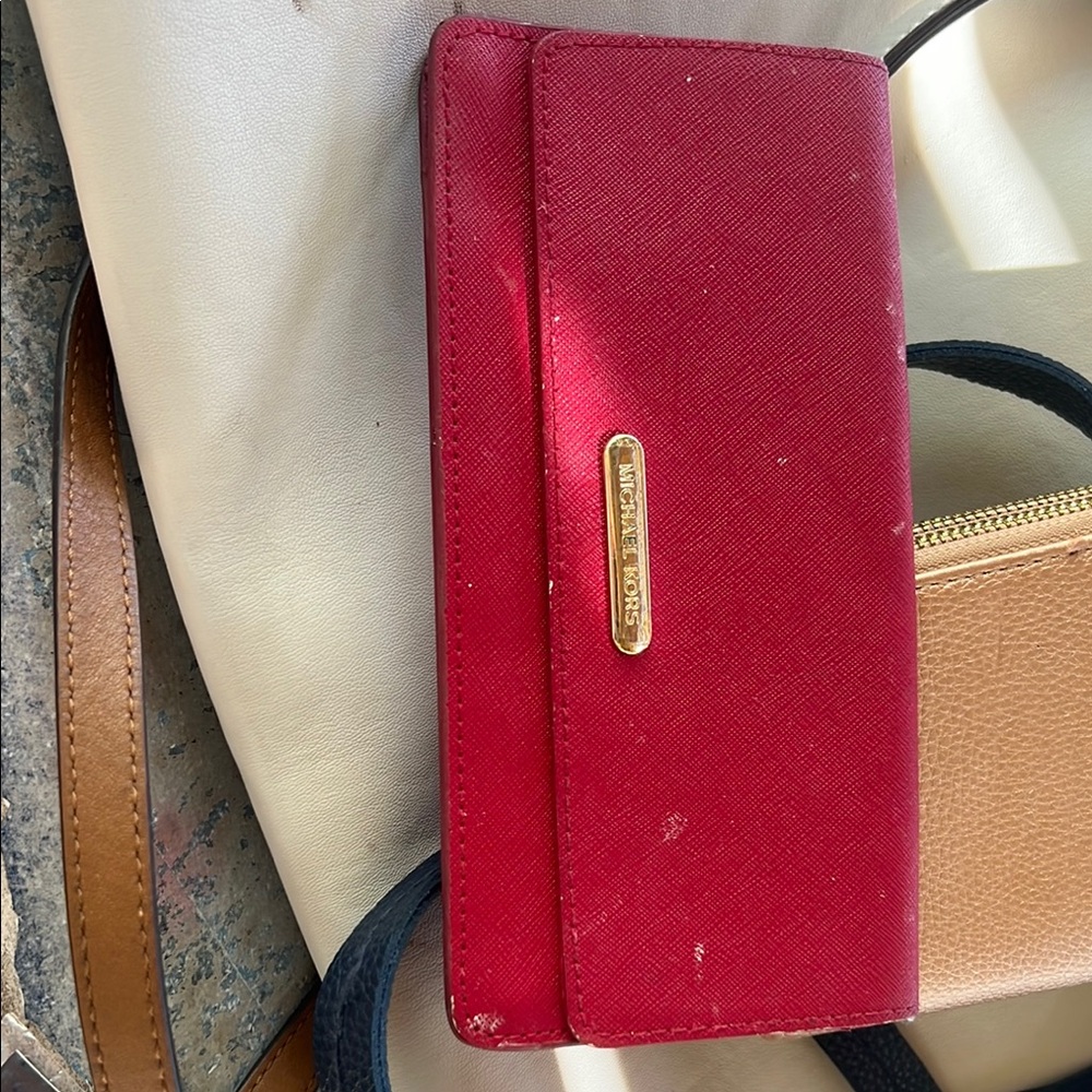 Michael Kors Red Leather Wallet